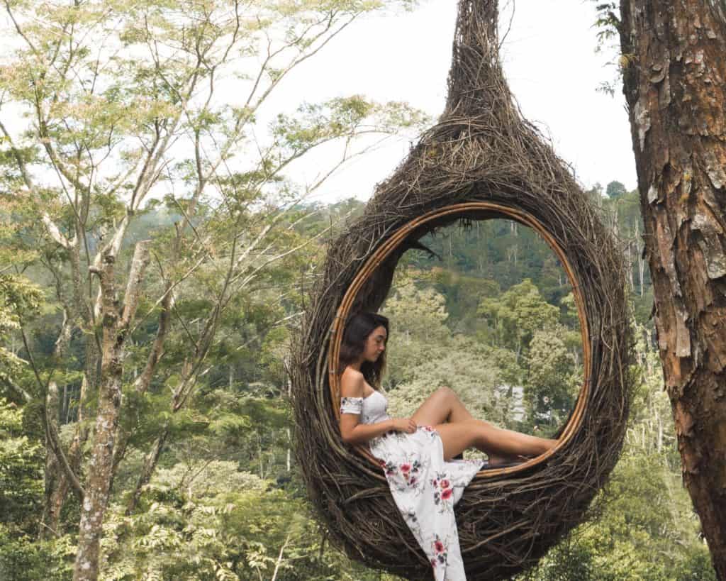 Bali Swing ( Bird Nest) is a popular swing that most of people travel to Bali will have to go