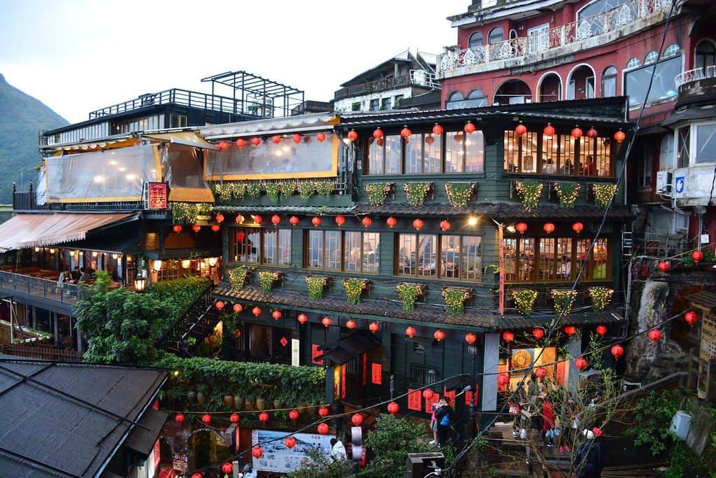 Jiufen is an old street with the old style buildings of Japanese era