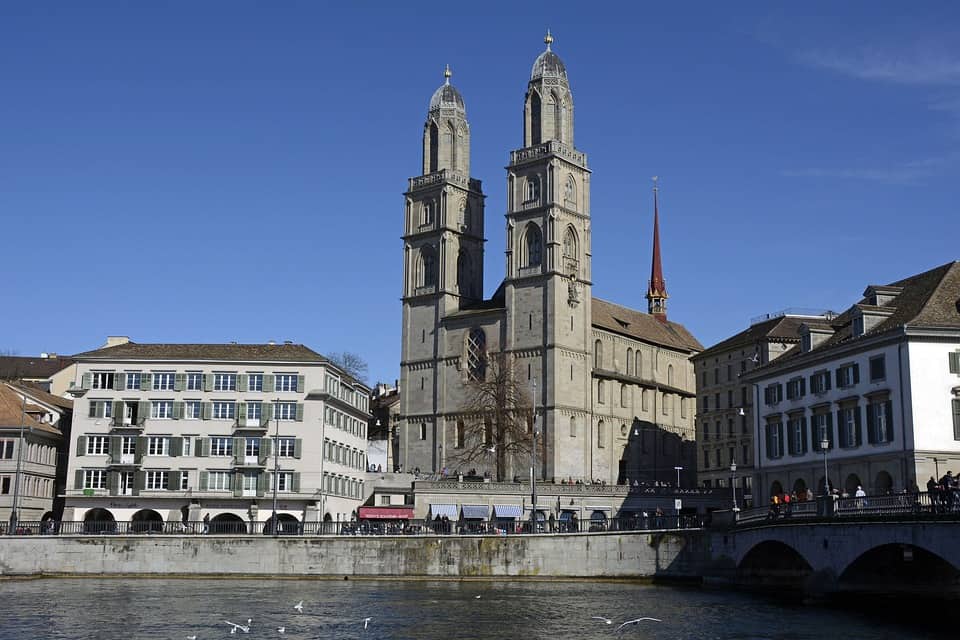 Grossmunster is Zurich popular landmark. It is a romanesque architectural style church in Zurich.
