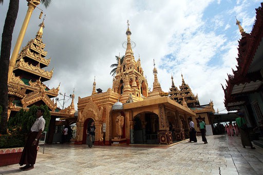 Kyauktan Yele Pagoda is constructed on the sea using the natural foundation of its ocean reefs