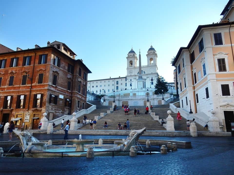 Spanish Steps are wide and uneven gathering place with 138 steps together with mix curves